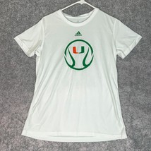 Miami Hurricanes Womens T Shirt Medium White Green NCAA Softball Creator Top - $24.98