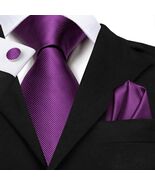 Plum Necktie, Hanky, &amp; Cufflinks - $18.99