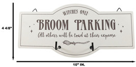 Witches Only Broom Parking All Others Will Be Toad Wall Sign With Coat Hooks - £11.98 GBP