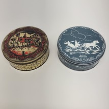 Pair of Vintage Fruit Cake Tins with Horse and Carriage -  - £11.52 GBP