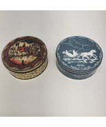 Pair of Vintage Fruit Cake Tins with Horse and Carriage -  - £11.49 GBP