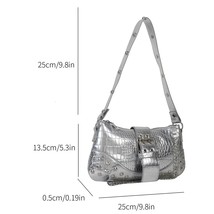 Y2K Vintage Cool  Underarm Tote Bag Ladies Sling Bags Leather  Girls Zip Purses  - £44.88 GBP