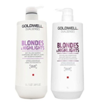 Goldwell Dual Senses Blondes and Highlights Conditioner and Shampoo Liter Duo - £50.83 GBP