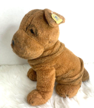 Heartline Plush Stuffed Animal Toy Sharpei Dog Wrinkle Realistic 13 in Snuggable - $44.55