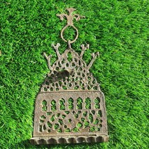 Antique Hanukkah Menorah Judaica Moroccan Brass Hanging Oil Lamp - £74.45 GBP