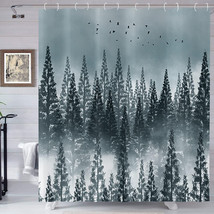 Forestry Nature Pine Trees Woodland Landscape Shower Curtain, Modern 72&quot;x72&quot;-NEW - £15.73 GBP