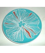 IKEA Bulra Lunch Salad Plate 8-1/4" Turquoise Aqua Blue Red Flower Flora... - $16.99