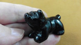 (Y-DOG-EB-570) Black Onyx BULLDOG bull dog gemstone carving FIGURINE sto... - £11.01 GBP