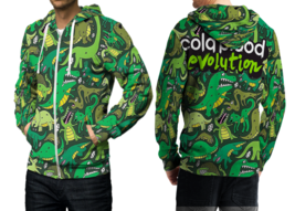 Green Dino  3D Print Hoodies Zipper   Hoodie Sweatshirt for  men - $49.80