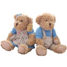 Air 26cm lovely couple teddy bear with clothes dolls stuffed animal bear plush toy kids thumb200