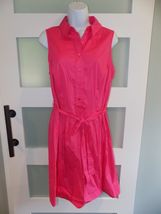 AB Studio Pink Sleeveless 1/2 Button Down Belted Dress Size 10 Women's - $20.70