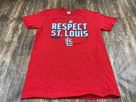 St. Louis Cardinals “Respect” 2020 MLB Baseball Playoffs Red Shirt - Medium - £2.74 GBP