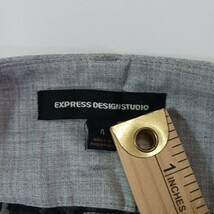Express Design Studio Women's Gray Front Zipper Rear Slit Pencil Skirt Size 4 image 3