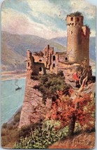 Ehrenfels Castle above the Rhine Gorge Hesse Germany Postcard - £11.62 GBP