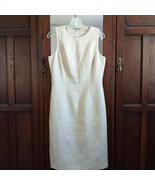 GRUPPO Italy 100% Linen Flax Dress Lined Sleeveless Sheath Back Zip Tan ... - €98,66 EUR