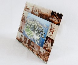 Glass Photo Frame New York City Urbanscape, Brown Highlights, 4&quot;x6&quot;, Zizo #PF045 - £10.03 GBP