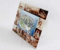 Glass Photo Frame New York City Urbanscape, Brown Highlights, 4&quot;x6&quot;, Zizo #PF045 - $12.69