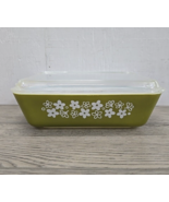 Vtg Pyrex Spring Blossom Green # 0503 Oven Refrigerator Rectangular Dish... - £25.43 GBP