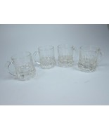 4 Federal Glass Clear Mini Beer Mug Shot GlassesF Shield Mark Vintage 30555 - £15.96 GBP
