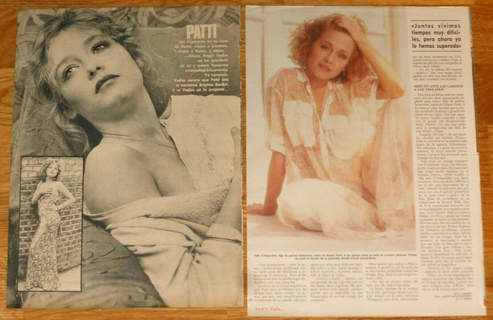 Patti d' arbanville 1970s clippings magazine articles sexy cinema