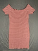 Heart &amp; Hips T-Shirt Dress Cap Sleeve - Pink/White Stripes Women&#39;s Small S - £5.79 GBP