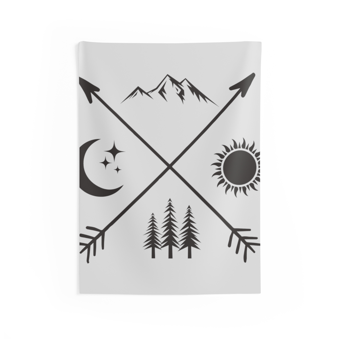Primary image for Nature Elements Cross Symbol Wall Tapestry | 100% Polyester | Multiple Sizes