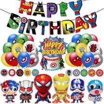 Avengers Birthday Decoration,Superhero Birthday Party Supplies,Marvel Birthday B - $28.99