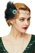 1920s Flapper Gatsby Headband Roaring 20&#39;s Party Headpiece Green - £32.05 GBP