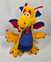 Yellow Orange Dragon 2001 Classic Toy Co Medieval Stuffed Animal 11&quot; Plush - £11.81 GBP