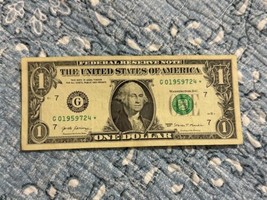 2017 $1 Dollar Bill Star Note – Fancy Low Serial Number Good Condition - $92.57