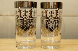 Vintage Kimiko Guardian Ware Silver Knight Pattern 2PC Barware Highball ... - €21,14 EUR