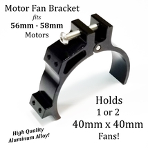 RCP Xtreme Cool Fan Mount Bracket 56mm-58mm Diameter Motors 40mm Fans Black - £13.32 GBP