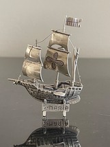 Christopher Columbus  The Santa Maria Sterling Silver Miniature Galleon Ship - £155.82 GBP