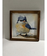 RusticBlue Gray Bird in Frame - $10.00