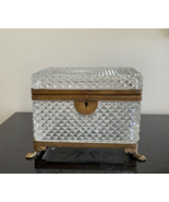 Vintage Large French Baccarat Cut Glass Ormolu Bronze Casket Box - £699.94 GBP