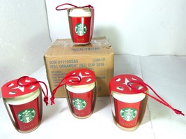 Starbucks 4 Christmas Ornamenr Red Cup 2019 in Brand box with Sku 011105... - £168.05 GBP