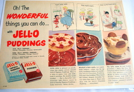 1953 Color Ad Oh! The Wonderful Things You Can Do...With Jell-O Puddings - £6.35 GBP