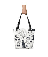 New Tote Bag Cats All Over Print Large Polyester Double Handle 15 in x 1... - £13.06 GBP