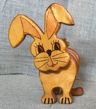 Vintage Handmade Wood Bunny Rabbit Kitsch Creepy Weirdo Eclectic AS IS READ - $14.85