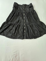 Time &amp; Tru Women&#39;s Black Cotton Full Button Front Tiered Skirt Size 12 Waist 32&quot; - $19.79