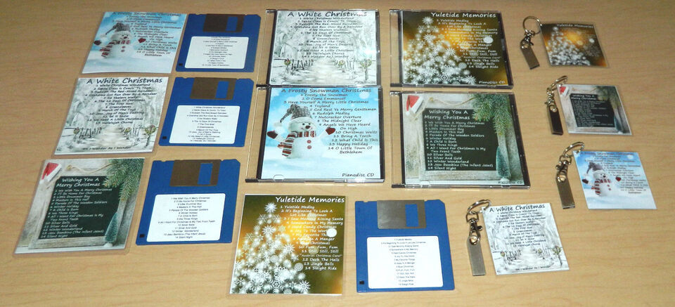 Christmas Carols for modern CD Floppy Disk  USB PianoSoft or MIDI Player Pianos