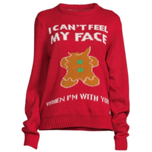 American Stitch, Can’t Feel My Face Sweater, Ugly Christmas, Red, Small, Nwt - £36.71 GBP