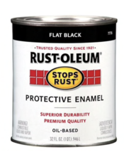 Rust-Oleum 7776 Quart Flat Black Enamel Paint, 1 Quart - £24.01 GBP