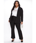 Fashion Nova The Celine Blazer With Ruched Sleeves (Black, L) - $19.94