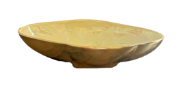 Bowl Dish Gold Yellow Opalescent MCM Oblong VWarranted 22k Made USA Vtg 9.5 In - £14.09 GBP