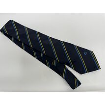 Vintage Zippo Navy Blue Striped Silk Neck Tie Mens Made in Italy - $18.00