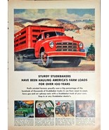 Studebakers Sturdy Hauling Farm Loads 100 years 1952 Vintage Print Ad - $17.84 CAD