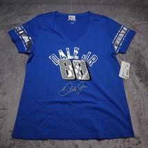 Nwt Nascar For Her #88 Dale Earnhardt Jr. Womens Xl T Shirt Blue Silver Sleeves - £8.49 GBP
