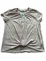 Hippie Rose Juniors&#39; Twist-Front T-Shirt Short Sleeve Shimmer Blush Size Large - £10.97 GBP