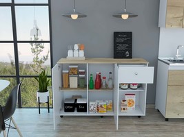 Sayville White Pine Kitchen Island: 2 Drawers, 2 Shelves - $508.99